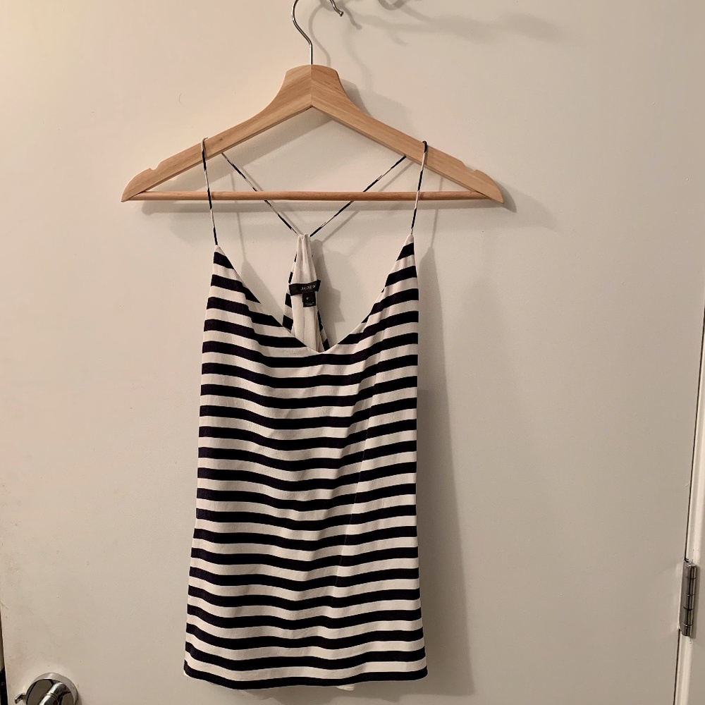 J Crew Camisole Navy & White Striped